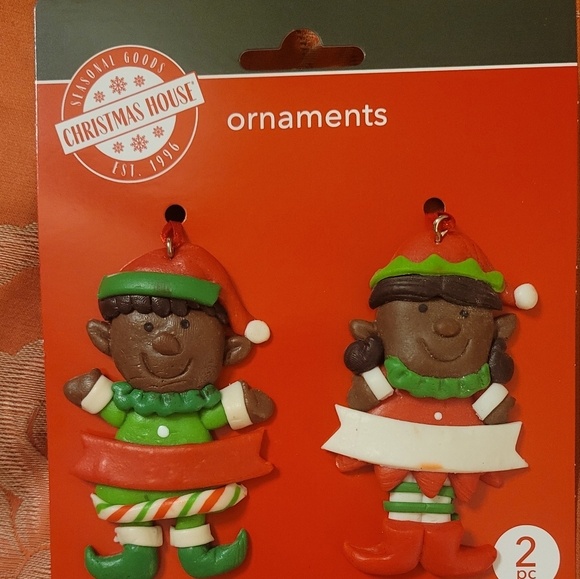 African American Christmas Elf Ornaments - Picture 3 of 4